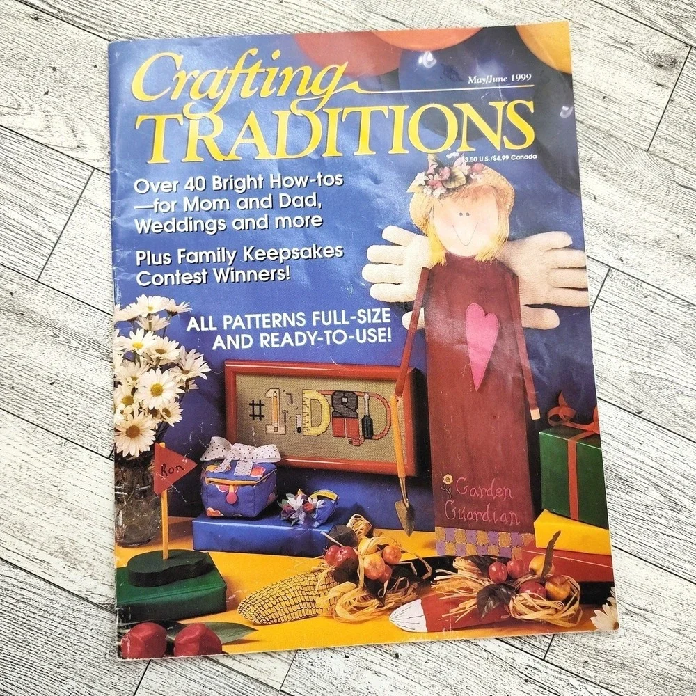 Crafting‎ Traditions May June 1999 Vintage Craft Magazine Patterns 90s Projects